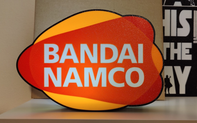 bandai namco logo caja ligera degradado by kf diseños casa decoración arcada ligero noche luz 3d print model - Mito3D