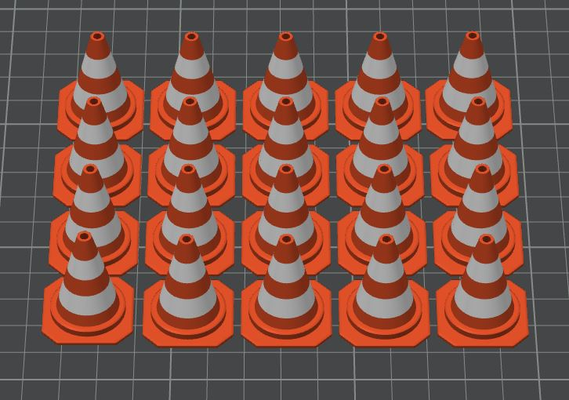 traffic-cone pylone rc car truck 1 14 1-14 by heiko hoffmann2000 hobby & diy traffic barrel cone lkw auto vehicle accessories play game 3d print model - Mito3D