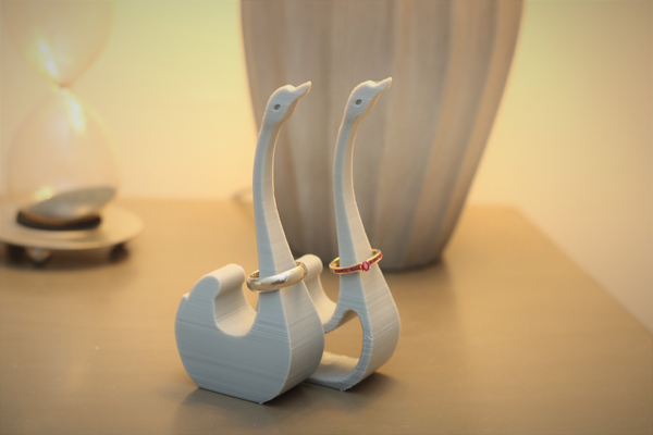 swan ring holders by ken mills household decor ringdisplay 3d print model - Mito3D