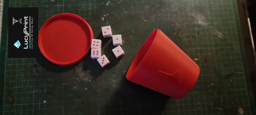 rfel jeu tasses mit deckel by lucyprint jouets jeux planche dé würfelbecher jeu dés amusement plateau nombres 3d print model - Mito3D