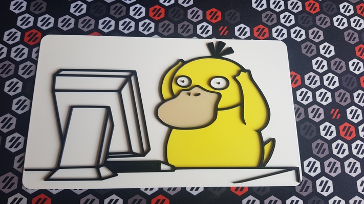 psyduck meme by printmajstr art signs & logos sign funny pc 3d print model - Mito3D