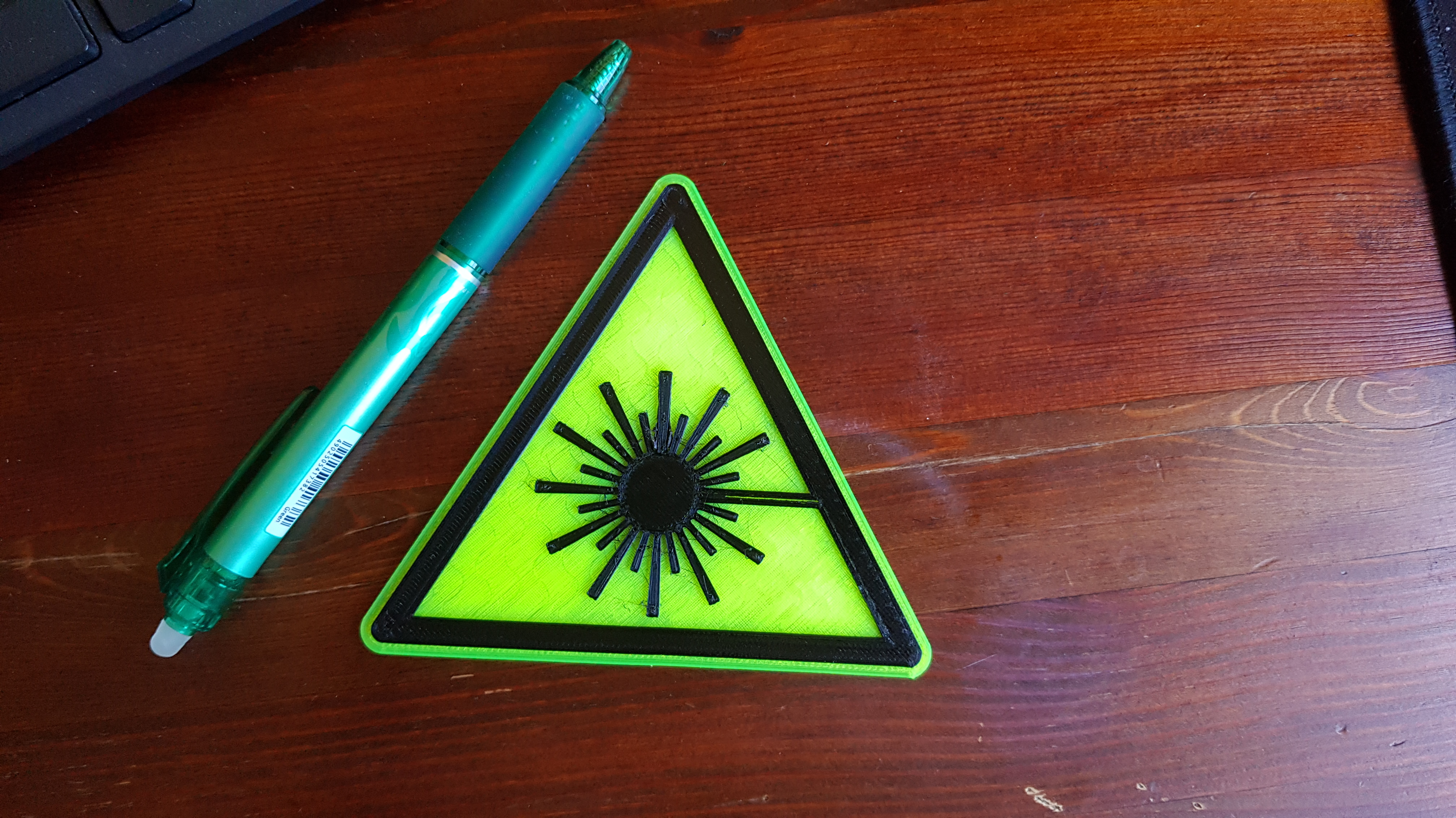 warning laser sign by printmajstr art signs & logos 3D print model - Mito3D