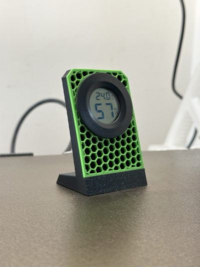 thermometer hygrometer stand by twonet werkzeuge messen montieren temperatur feuchtigkeit sensor 3d print model - Mito3D