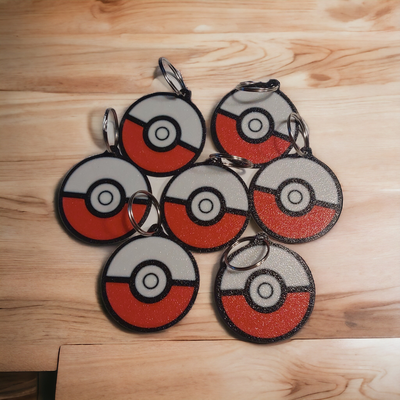 pokemon pokeball portachiavi by rd3dprints arte 2d 3d print model - Mito3D