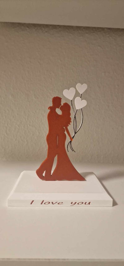 i love sculpture by cz32532 household decor valentines couple heart gift red white valentinesday bambu a1 mini 3d print model - Mito3D