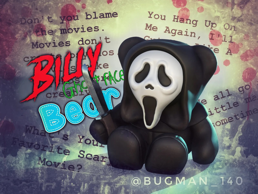 billy bear by bugman 140 art sculptures halloween decoration friends cute villain monster horror teddy barry teddybear barrybear 3d print model - Mito3D