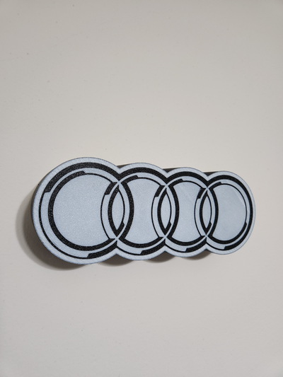 og audi logo leuchtkasten by admin3d kunst zeichen logos fahrzeug klassisch schwarz weiss autos vag deutsche 3d print model - Mito3D