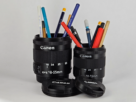 canon lens container pen holder by 3d senju tools organizers box cup cap camera organizer organize pencilholder pencil penstand pencilstand penstorage storage desk desktop accessories decor replica fun 3d print model - Mito3D