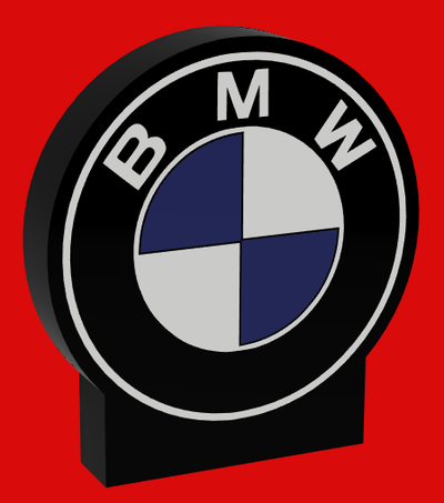 bmw led caja ligera by lldj3d arte señales logos ligero firmar logo luz coche vehiculo deco decoración lámpara 3d print model - Mito3D