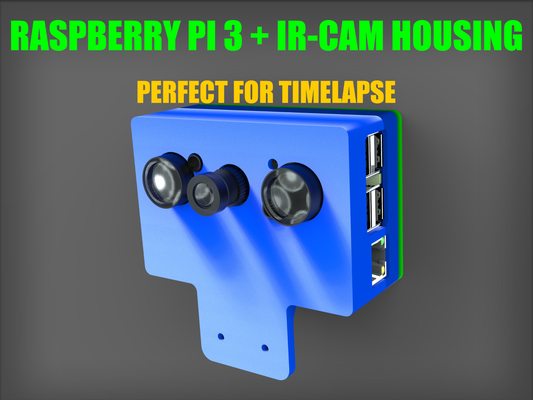 lampone pi 3 + ir camera alloggi by extrawitz passatempo fai elettronica astuccio guaina raspberrypi telecamera lasso 3d print model - Mito3D