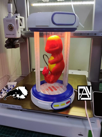 sospeso charmander guidato kit 001 by fay3dlab miniature pokemon bambino incubatrice sospendere led 3d print model - Mito3D