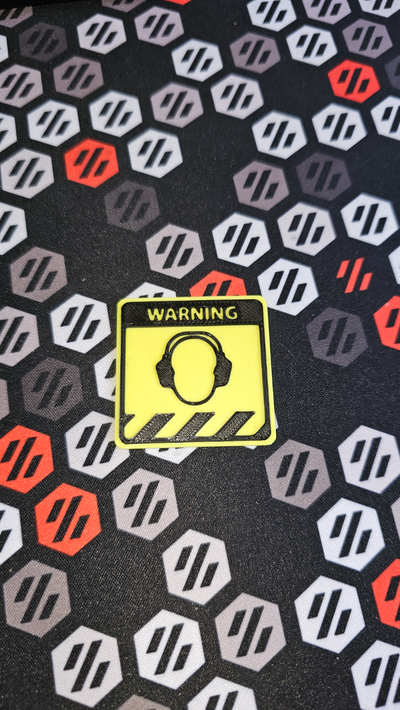 warningheadphones square by printmajstr art 2d warning sign headphones 3d print model - Mito3D