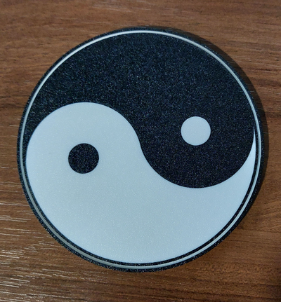 yinyang portavasos by creaciones personalizadas arte 2d té beber cerveza café ying yang 3d print model - Mito3D