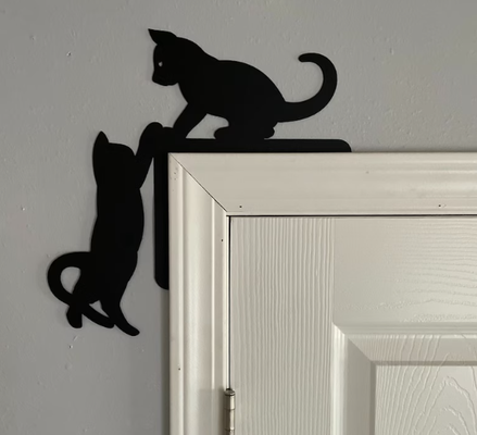 door angle cats by palumbus art 2d decor wall 3d print model - Mito3D