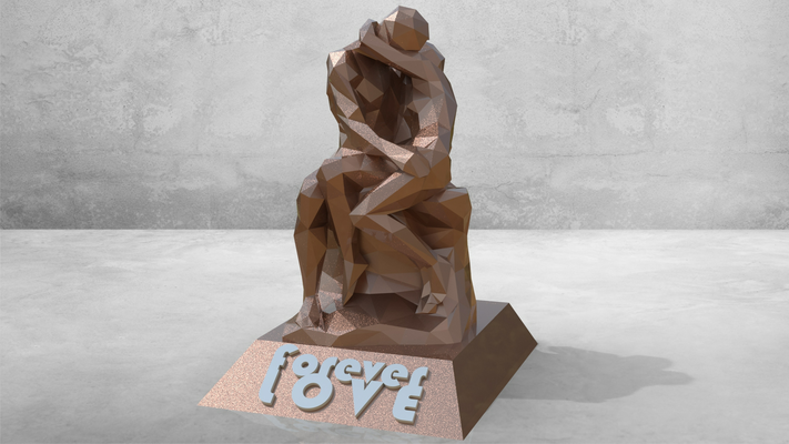 amor escultura escuela politécnica by enggrafo arte esculturas lowpoly te amo enamorado día san valentín san valentin esposa 3d print model - Mito3D