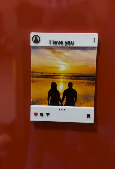 i amor instagram imagen cuadro remezclado by tecdino casa decoración te quiero día san valentín día imán refrigerador imanes marco 3d print model - Mito3D