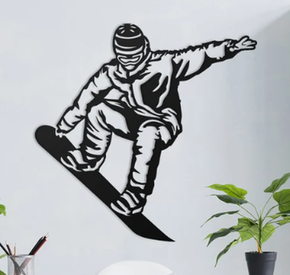 parede arte pensionista 2 by maegu 2d tatuagem snowboard esqui decoração 3d print model - Mito3D