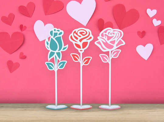 valentinstag blumen 3 blume einstellen stand by jf 699 haushalt feierlichkeiten rosen tulpen rose kunst stehen base herz herzen herzform ehe dating liebhaber liebe dekor zuhause haus akzente fusion360 3d print model - Mito3D