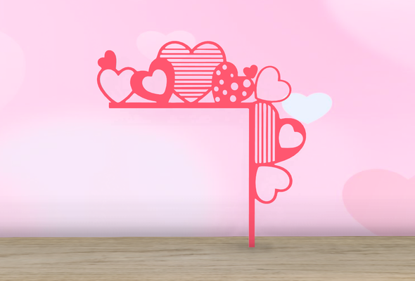 valentine's day - door corner hearts v2 by jf-699 household festivities love decor heartshaped heart valentine valentines house home accents accessories fusion 360 marriage lovers dating 3d print model - Mito3D