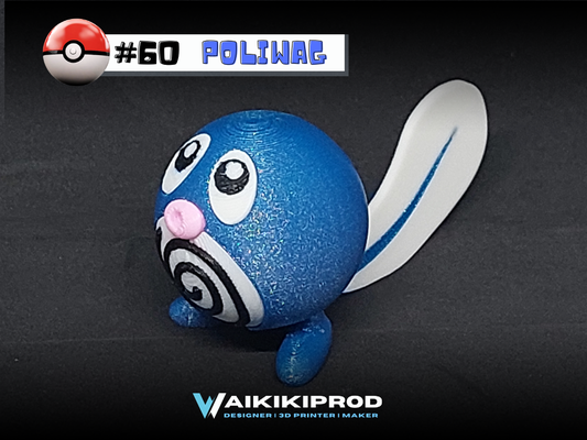 poliwag pokémon 60 by waikikiprod spielzeuge spiele zeichen ptitard kunst fan art ventilator poliwhirl niedlich skulptur nomadenskulptur spielzeug spiel charakter klein poliwrath pokemonfigure pokemonfigures 3d print model - Mito3D