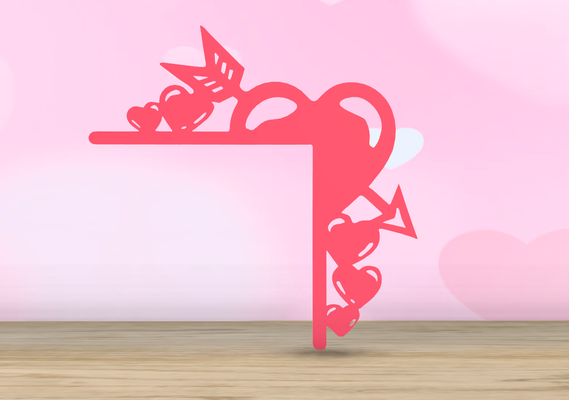 valentine's day - door corner hearts by jf-699 household festivities heartshape heartshaped love decor arrow valentine valentines marriage dating lovers fusion360 home decorations accessories 3d print model - Mito3D