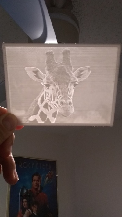 giraffa litofania notte luce notturna by neocrisi arte 2d 3d print model - Mito3D