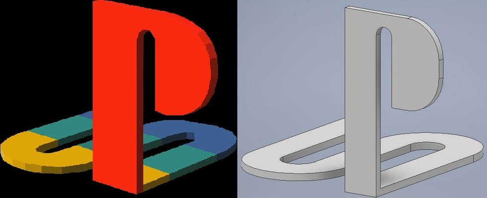 original playstation ps one logo by neocrisis art signs & logos 3d print model - Mito3D