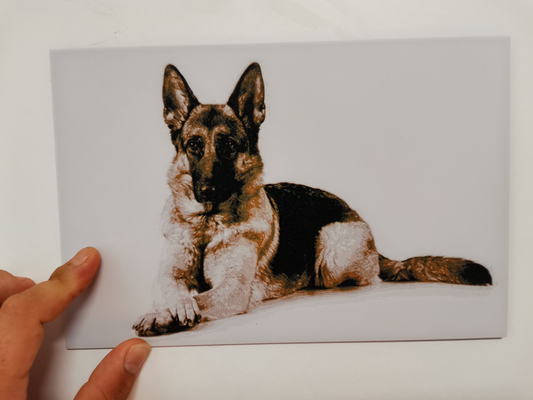 german shepherd wall art by bt3d printing 2d hueforge dog 3d print model - Mito3D