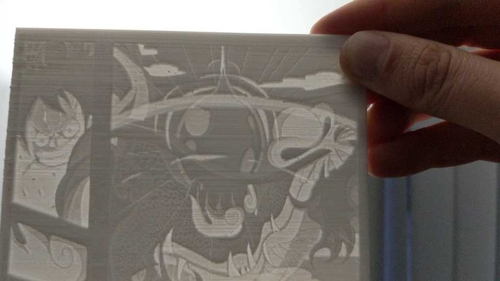 luffy vs kaido one piece - lithophane by neocrisis art 2d 3d print model - Mito3D