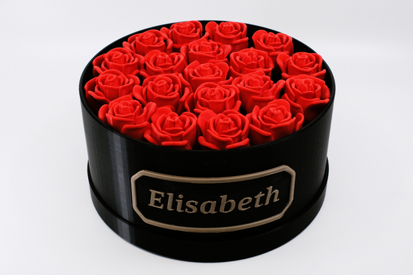 box of ewig rosen benutzerdefiniert etikett by sakul haushalt feierlichkeiten rose valentinstag blumen geschenk unendlichkeit herz liebe freundin beziehung 3d print model - Mito3D