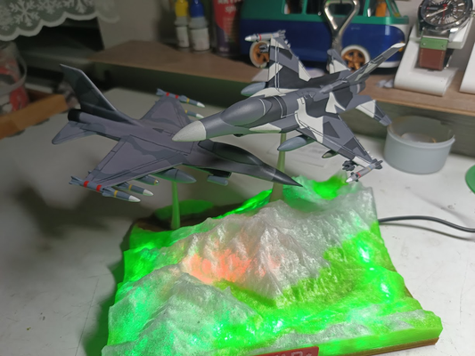 f16 jet diorama guerra trueno by tox3d arte modelos modelo lucha 3d print model - Mito3D