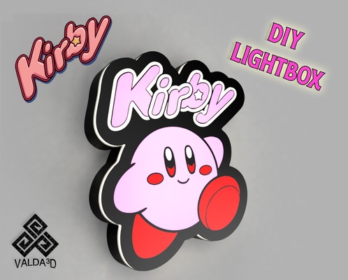 kirby caja ligera lámpara by valda3d casa decoración led juego juegos videojuegos bambulab ams x1c 3d print model - Mito3D