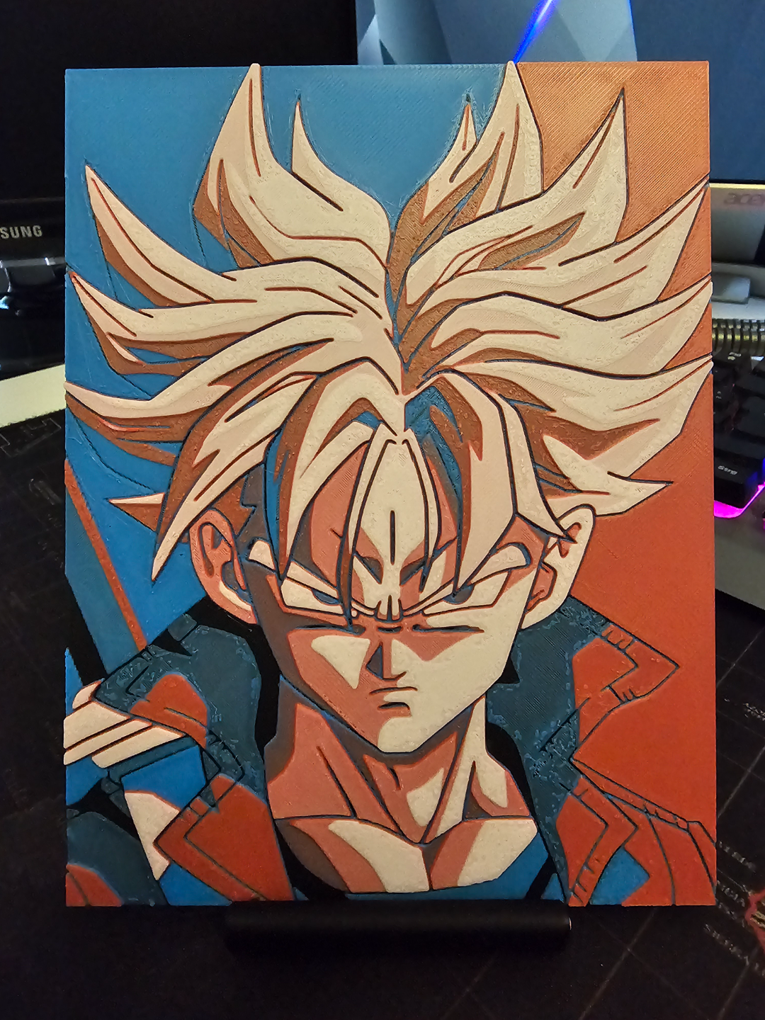 trunks - hueforge by think3d generative 3d model & lithophane anime dragonball dragon ball hue 2d art 2dart movie series tv 3D print model - Mito3D