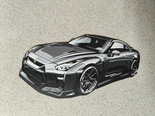 nissan gt-r hueforge by hunterabcz art 2d vehicles car gtr 3d print model - Mito3D