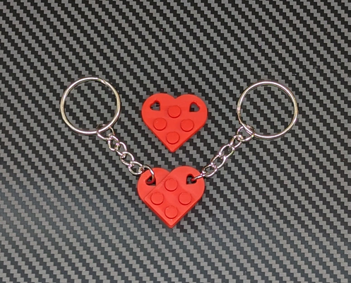 valentines day legos heart keychain charms by t147caddy fashion jewelry valentine valentinesday 2024 hearts keychains key keyring keyrings charm love 3d print model - Mito3D