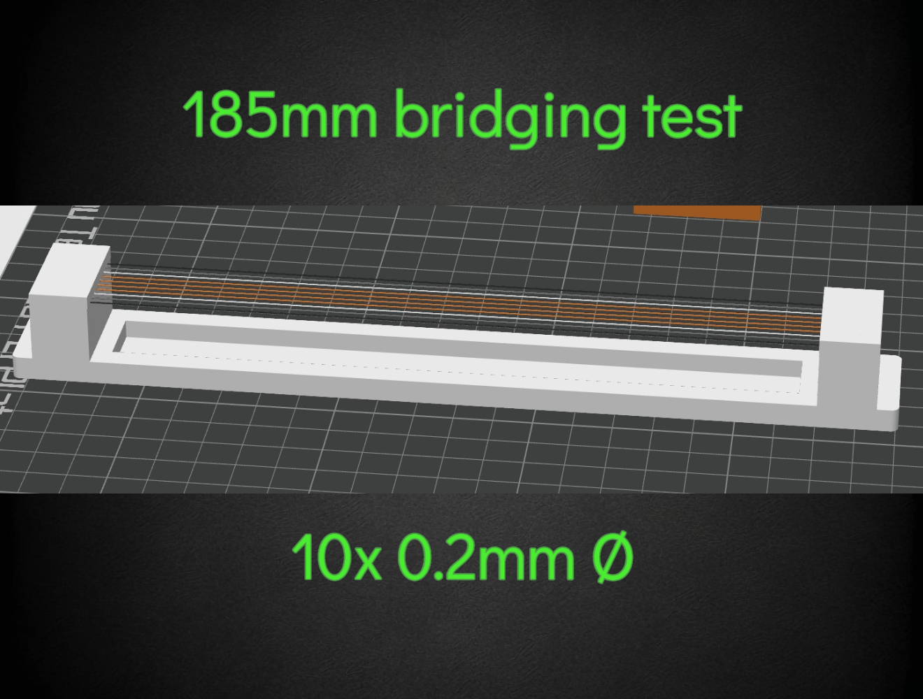 corda ponte teste 185mm saliência 0 2mm layerhight by kobucrafts 3d impressora modelos d3 3dtest arquivo 3dprint impressão cor cores 4 ams 3D print model - Mito3D