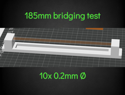 zeichenfolge brücke prüfung 185mm überhang 0 2mm schichthöhe by abonnieren 3d drucker modelle brückentest stringtest d3 3dtest testdatei 3dprint drucken farbe farben 4 ams 3d print model - Mito3D