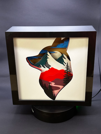 fox shadow box by layerbylayerprints art 2d 3d 3d print model - Mito3D