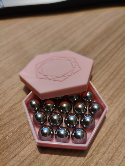 hexagonal 10mm ball box shared by jimmybandell toys & games board 3d print model - Mito3D