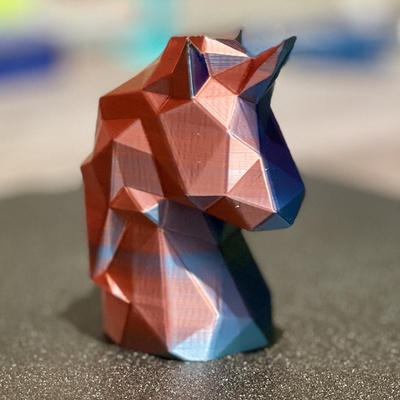 poli unicorno by schiko arte sculture lowpoly poligono scultura 3d print model - Mito3D