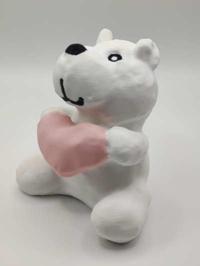 valentines love bear by tibberz miniatures animals valentine heart plush gift cute cuddly romantic teddy adorable stuffed animal sweet hug soft valentine's day idea anniversary be decor home plushie 3d print model - Mito3D