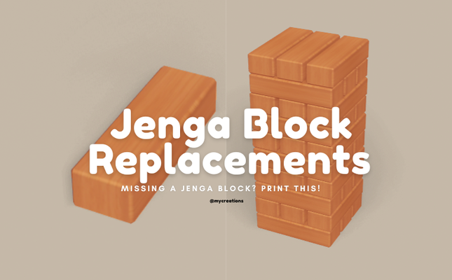 jenga block replacement by mycreations toys & games board game 3d print model - Mito3D