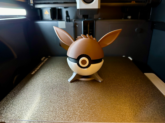 pokeball supporter évoli monstre balle by indibles loisir diy pokémon poussée décor déco décoration fanart évoli boule 3d print model - Mito3D