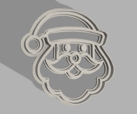 santa shaped holiday cookie cutter by sk3d household festivities christmas 3d print model - Mito3D