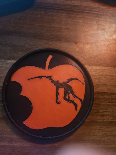 death note coaster by john a household decor anime deathnote apple ryuk 3d print model - Mito3D