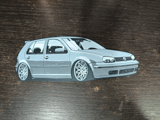 golf mk4 hutschmiede by abonnieren kunst 2d fahrzeug wagen vw volkswagen 3d print model - Mito3D