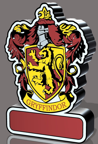 hp gryffindor - customizable lightbox by geek3designs household decor harry potter custom coat of arms light lamp led 3d print model - Mito3D