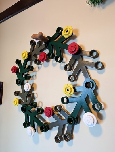 giant lego wreath accesories remixed by quotidian art models 3d print model - Mito3D