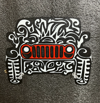 jeep tribal contour by wagzprintz art 2d sermon 3d print model - Mito3D