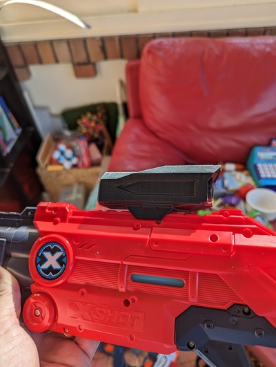 zulu x-shot vigilante scope remixed by quotidian toys & games xshot 3d print model - Mito3D